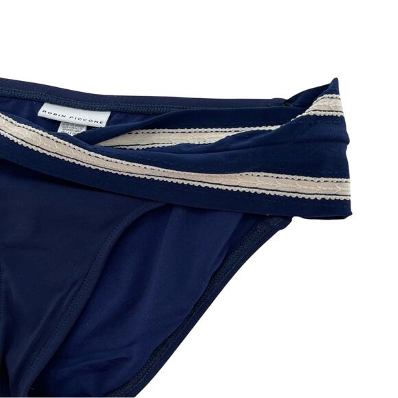 Robin Piconne Abi Stripe Indigo Halter Tassels Bikini Set Coastal Boho Size S - Picture 11 of 14